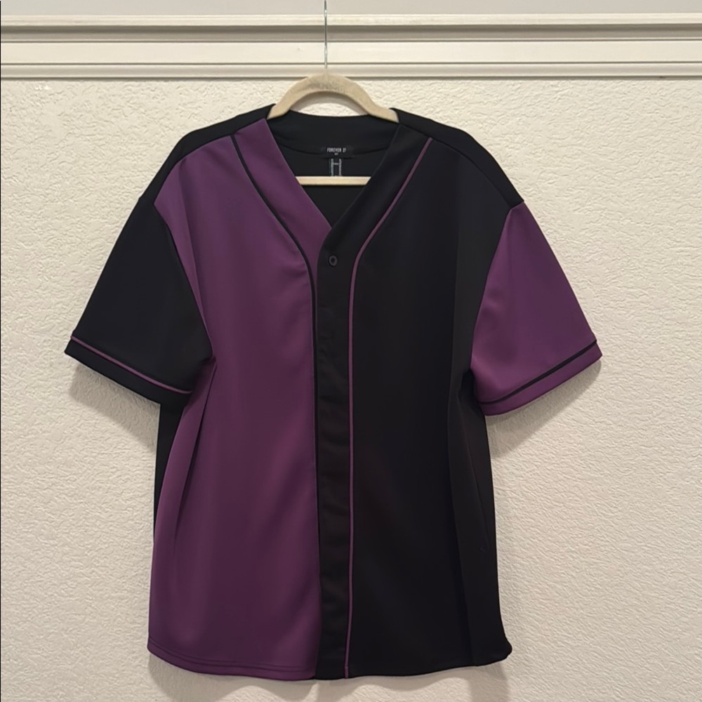 Purple and Black Button-Up Jersey